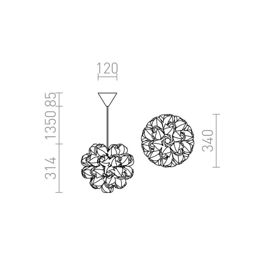 RED - Design Rendl - R12384 - Luster na sajli COCO 1xE27/28W/230V