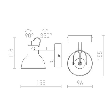 RED - Design Rendl - R12508 - Zidna reflektorska svjetiljka ROSITA 1xGU10/9W/230V