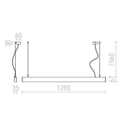 RED - Design Rendl - R12718 - LED Luster na sajli PESANTE LED/40W/230V