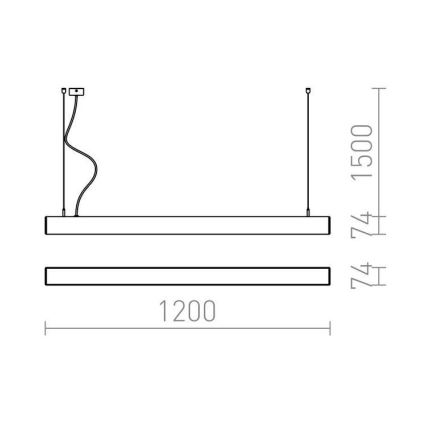 RED - Design Rendl - R12721 - LED Luster na sajli PESANTE LED/40W/230V crna