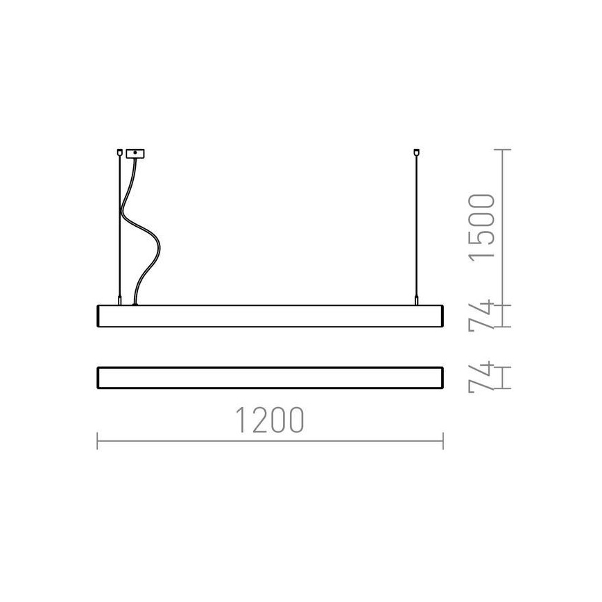 RED - Design Rendl - R12721 - LED Luster na sajli PESANTE LED/40W/230V crna