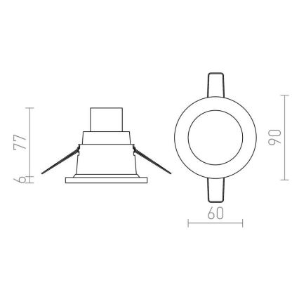 RED - R12659 - Ugradbena svjetiljka za kupaonicu LEROY 1xGU5,3/35W/12V IP44