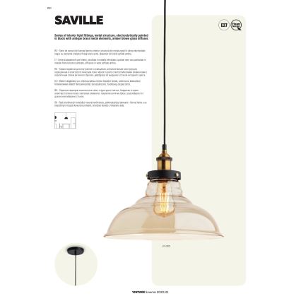 Redo 01-1002 - Luster na sajli SAVILLE 1xE27/42W/230V