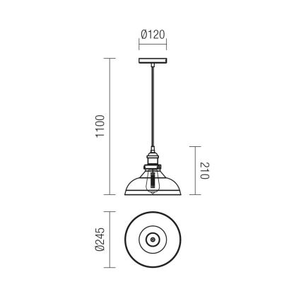 Redo 01-1002 - Luster na sajli SAVILLE 1xE27/42W/230V