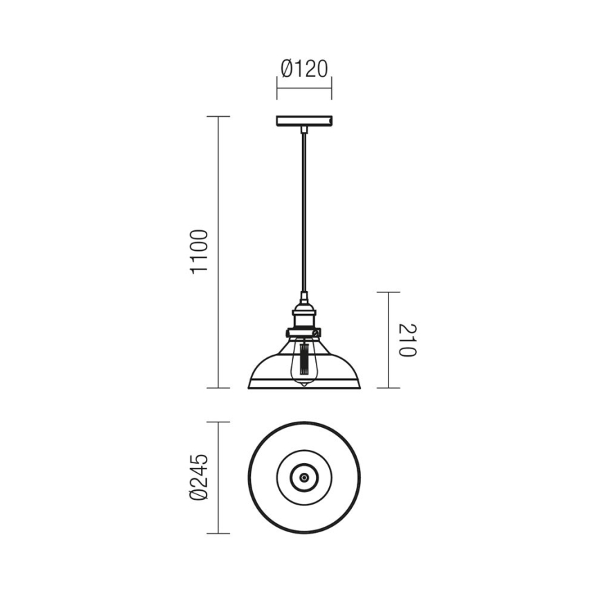 Redo 01-1002 - Luster na sajli SAVILLE 1xE27/42W/230V