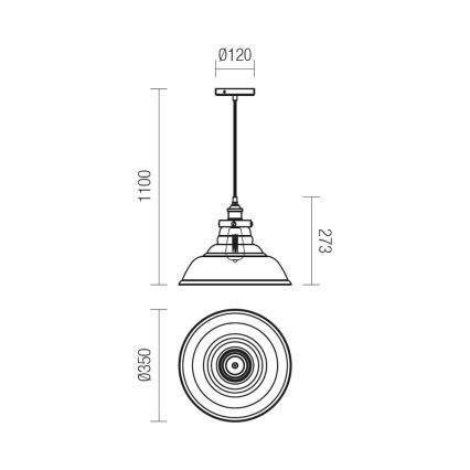 Redo 01-1003 - Luster na sajli SAVILLE 1xE27/42W/230V