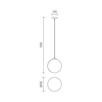 Redo 01-1064 - Luster na sajli OLA 1xE27/42W/230V pr. 20 cm