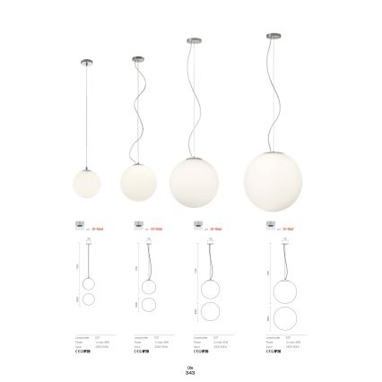 Redo 01-1066 - Luster na sajli OLA 2xE27/42W/230V pr. 40 cm