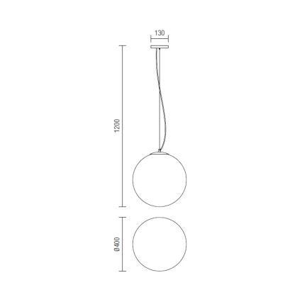 Redo 01-1066 - Luster na sajli OLA 2xE27/42W/230V pr. 40 cm