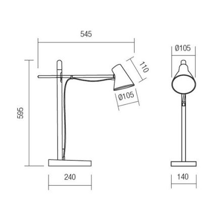 Redo 01-1119 - LED Prigušiva stolna lampa na dodir LED/5W/230V USB