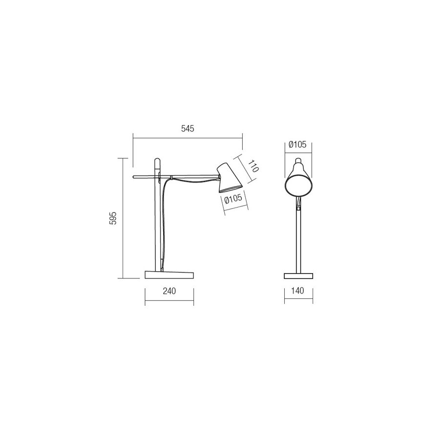 Redo 01-1119 - LED Prigušiva stolna lampa na dodir LED/5W/230V USB