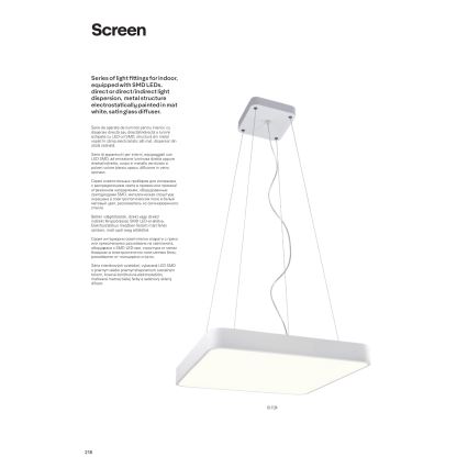 Redo 01-1124 - LED Luster na sajli SCREEN LED/48W/230V 3000K