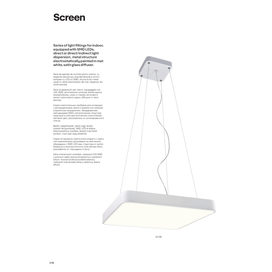 Redo 01-1124 - LED Luster na sajli SCREEN LED/48W/230V 3000K