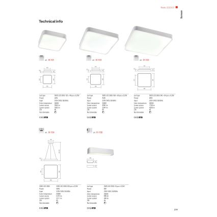 Redo 01-1124 - LED Luster na sajli SCREEN LED/48W/230V 3000K