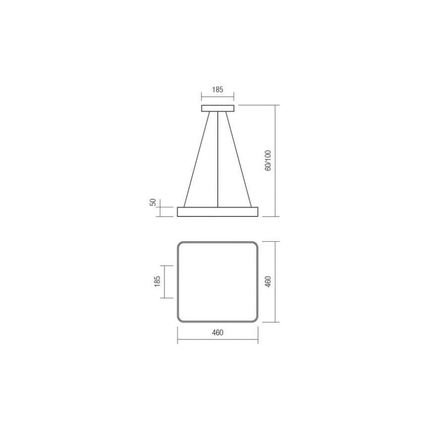 Redo 01-1124 - LED Luster na sajli SCREEN LED/48W/230V 3000K