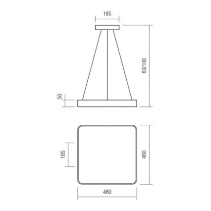 Redo 01-1124 - LED luster na užetu SCREEN LED/48W/230V 3000K