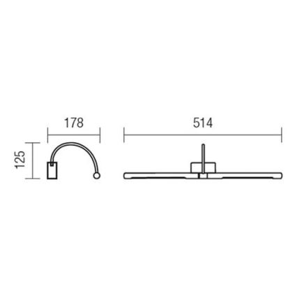 Redo 01-1138 - LED Svjetiljka za slike KENDO LED/12W/230V 51,4 cm mat krom
