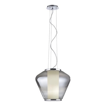 Redo 01-1139 - Luster na sajli FUSION 1xE27/42W/230V Ø 30 cm sjajni krom/dimljeno