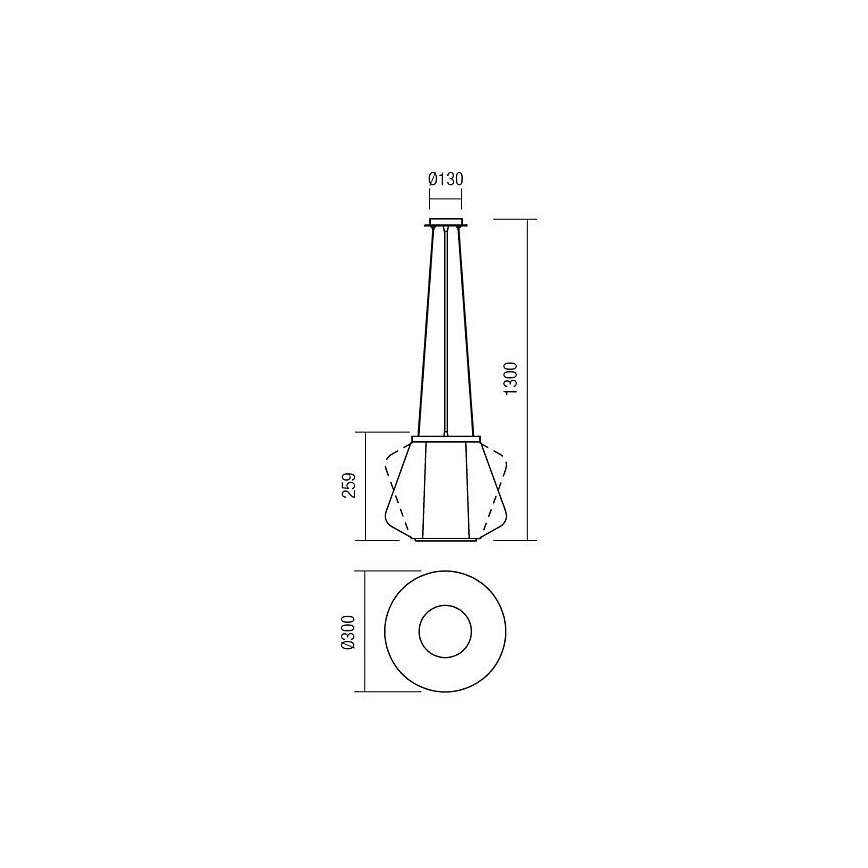 Redo 01-1139 - Luster na sajli FUSION 1xE27/42W/230V Ø 30 cm sjajni krom/dimljeno