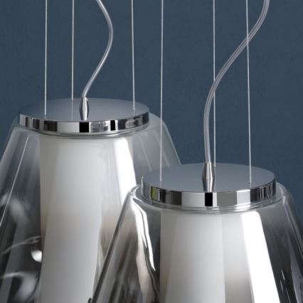 Redo 01-1140 - Luster na sajli FUSION 1xE27/42W/230V pr. 38 cm siva