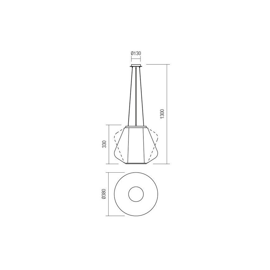 Redo 01-1140 - Luster na sajli FUSION 1xE27/42W/230V pr. 38 cm siva