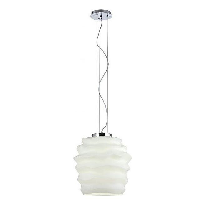 Redo 01-1141 - Luster na sajli MAGMA 1xE27/42W/230V promjer 30 cm sjajni krom/bijela