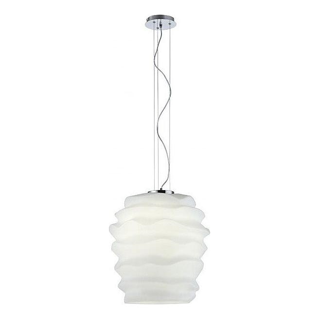 Redo 01-1142 - Luster na sajli MAGMA 1xE27/42W/230V Ø 38 cm sjajni krom/bijela