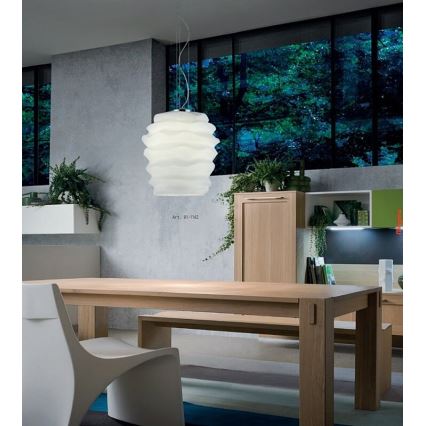 Redo 01-1142 - Luster na sajli MAGMA 1xE27/42W/230V Ø 38 cm sjajni krom/bijela
