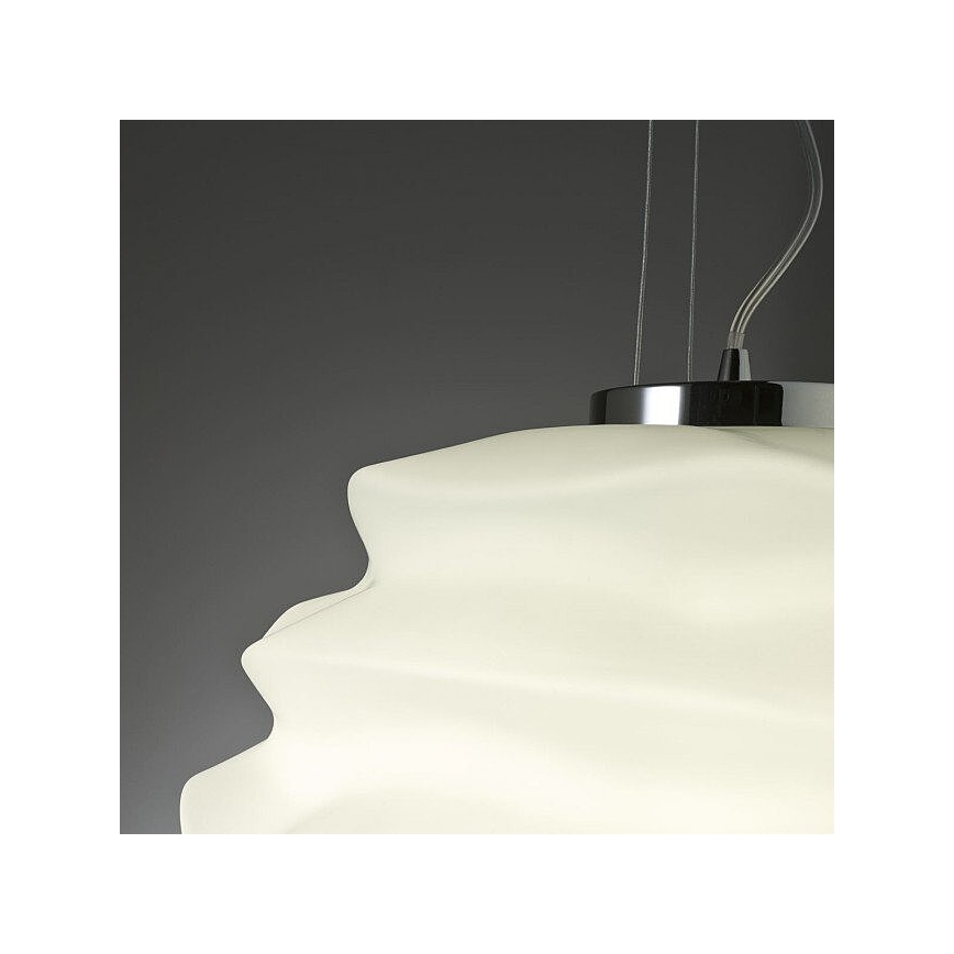 Redo 01-1142 - Luster na sajli MAGMA 1xE27/42W/230V Ø 38 cm sjajni krom/bijela