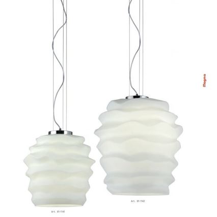 Redo 01-1142 - Luster na sajli MAGMA 1xE27/42W/230V Ø 38 cm sjajni krom/bijela