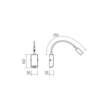 Redo 01-1194 - LED Fleksibilna lampica HELLO LED/3W/230V crna