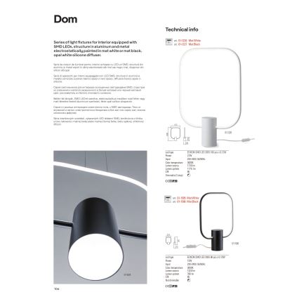 Redo 01-1227 - LED stolna lampa s prigušavanjem DOM LED/21W/230V crna
