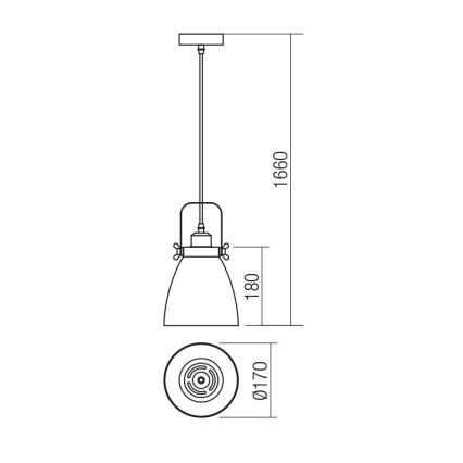 Redo 01-1273 - Luster na sajli ARNE 1xE27/42W/230V siva