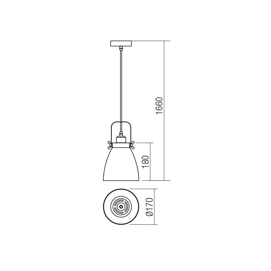 Redo 01-1273 - Luster na sajli ARNE 1xE27/42W/230V siva