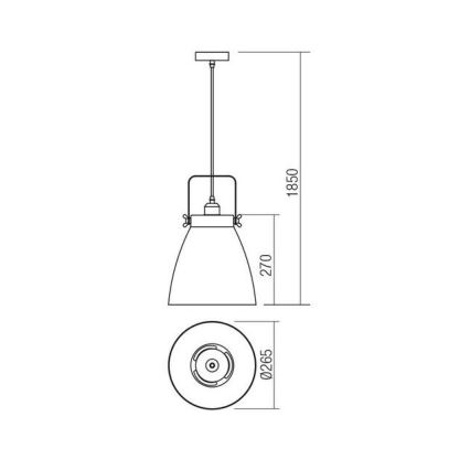 Redo 01-1275 - Luster na sajli ARNE 1xE27/42W/230V siva