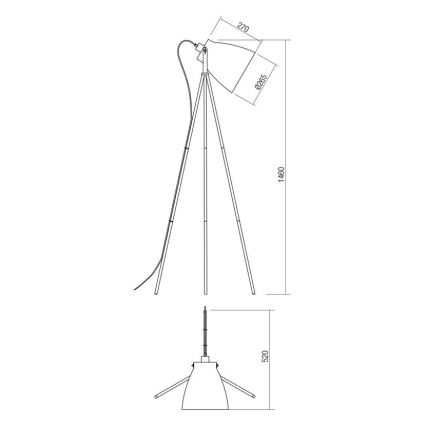 Redo 01-1276 - Podna lampa ARNE 1xE27/42W/230V crna