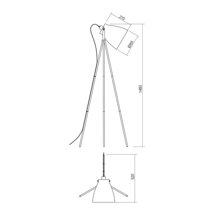 Redo 01-1276 - Stajaća lampa ARNE 1xE27/42W/230V crna