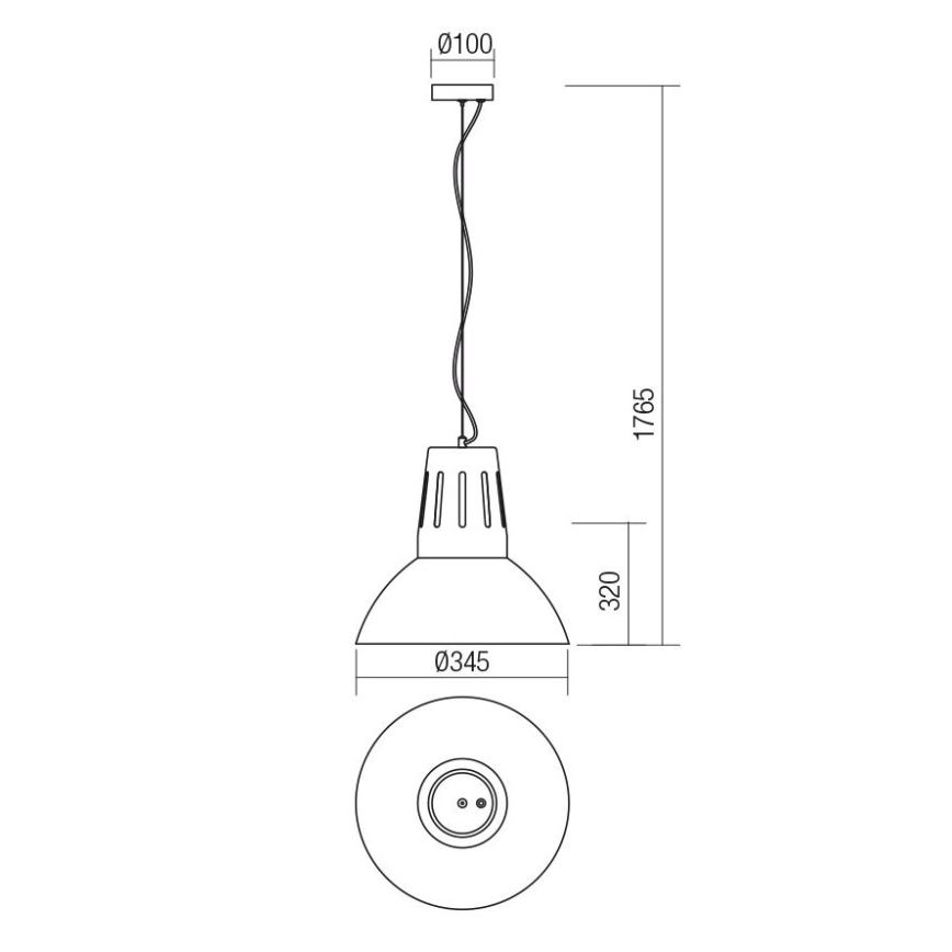 Redo 01-1282 - Luster na sajli PEEP 1xE27/42W/230V, Ø 34,5 cm, bijela