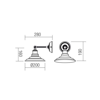 Redo 01-1289 - Zidna svjetiljka SPINNER 1xE27/42W/230V