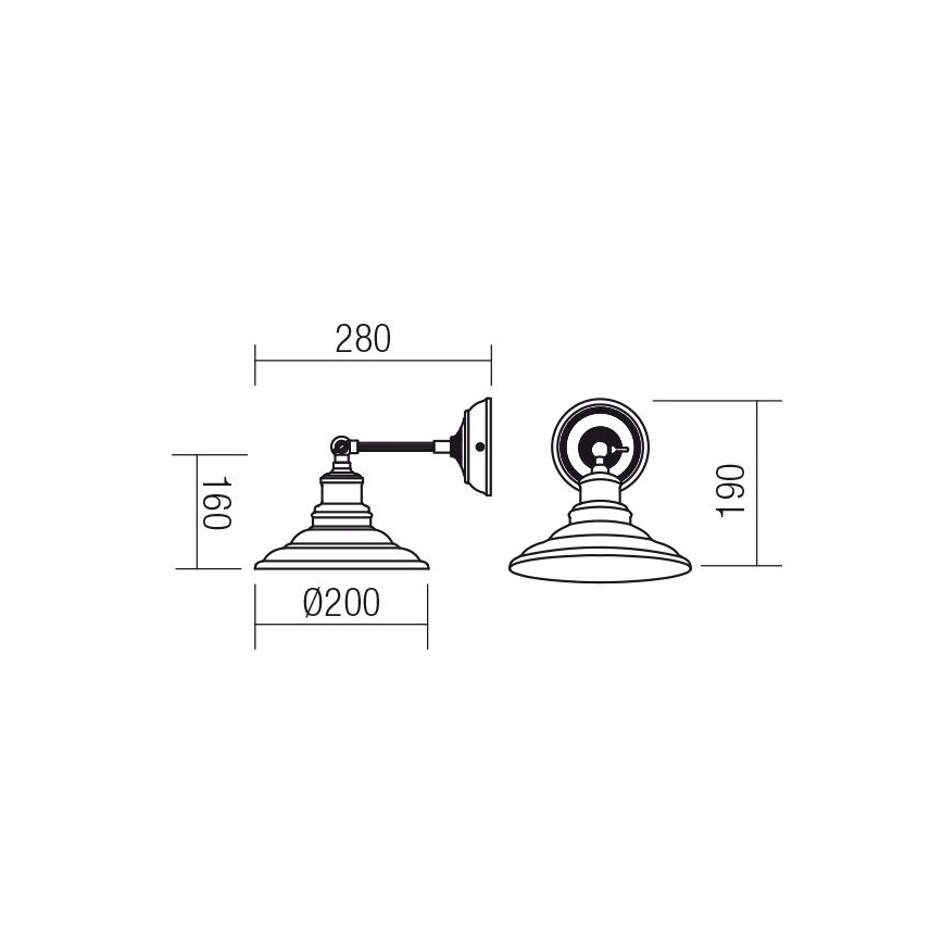 Redo 01-1290 - Zidna svjetiljka SPINNER 1xE27/42W/230V