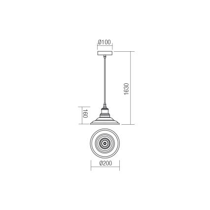 Redo 01-1292 - Luster na sajli SPINNER 1xE27/42W/230V