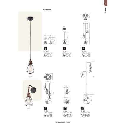 Redo 01-1301 - Luster na sajli THARU 1xE27/42W/230V