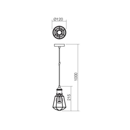 Redo 01-1301 - Luster na sajli THARU 1xE27/42W/230V