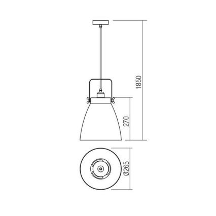 Redo 01-1311 - Luster na sajli ARNE 1xE27/42W/230V bijela