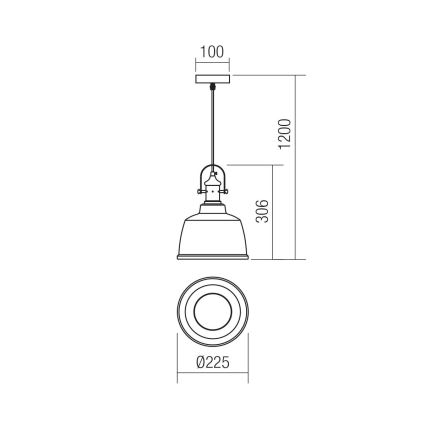 Redo 01-1384 - Luster na sajli LARRY 1xE27/42W/230V