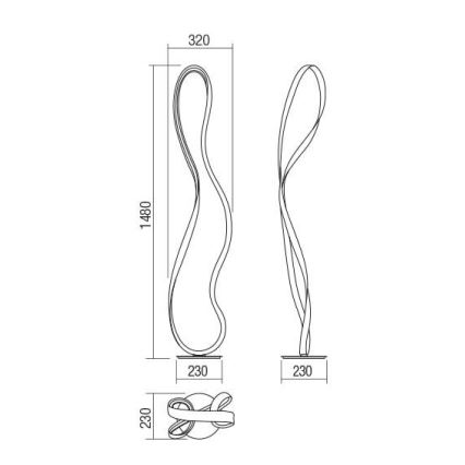 Redo 01-1417 - LED podesiva podna lampa NUBO 1xLED/35W/230V bijela