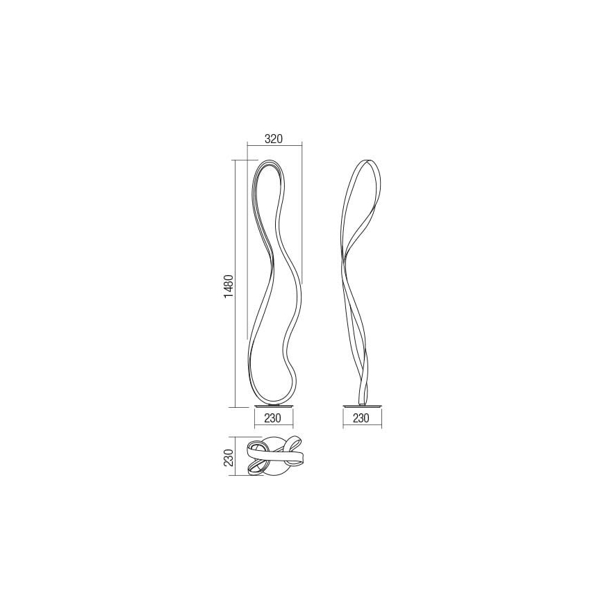 Redo 01-1417 - LED podna svjetiljka NUBO s podesivom svjetlinom LED/35W/230V bijela