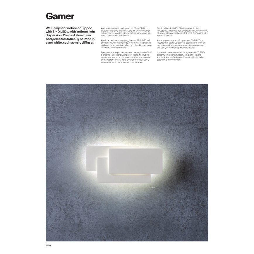Redo 01-1444 - LED zidna svjetiljka GAMER LED/12W/230V