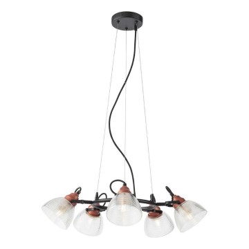 Redo 01-1451 - Luster na užetu RIDGE 5xE27/60W/230V