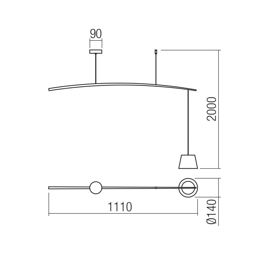 Redo 01-1497 - LED Luster na sajli LOLLI LED/6W/230V bijela